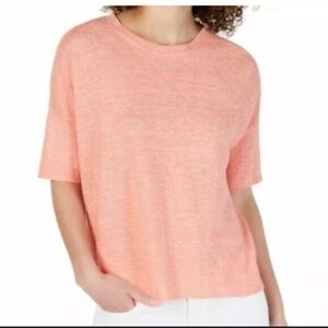 Eileen Fisher Peach Short Sleeve Top